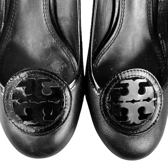 Tory Burch Classic Black Wedge Heels - Picture 9 of 15